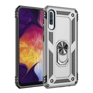 Armor Hybrid Military Case with Ring Kickstand for Samsung Galaxy A50/A50S/A30S - Silver
