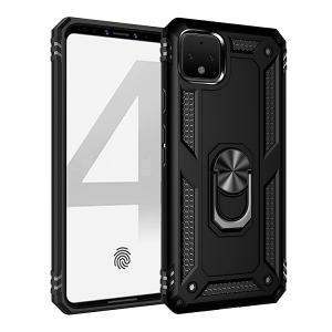 Armor Hybrid Military Case with Ring Kickstand for Google Pixel 4 - Black