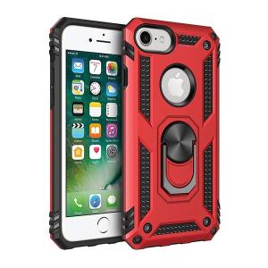 Armor Hybrid Military Case with Ring Kickstand for Apple iPhone 6/7/8 Plus - Red