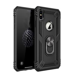 Armor Hybrid Military Case with Ring Kickstand for Apple iPhone XS Max - Black