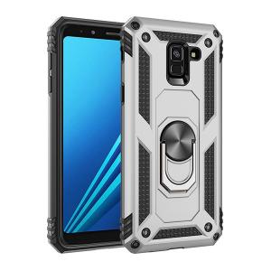 Armor Hybrid Military Case with Ring Kickstand for Samsung Galaxy S9 - Silver