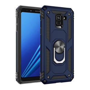 Armor Hybrid Military Case with Ring Kickstand for Samsung Galaxy A8 (2018) - Navy Blue