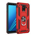 Armor Hybrid Military Case with Ring Kickstand for Samsung Galaxy A8 (2018) - Red