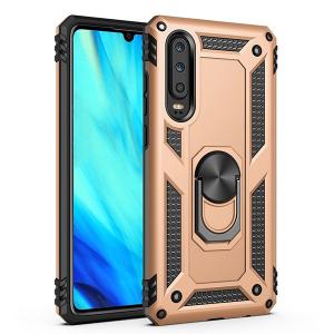 Armor Hybrid Military Case with Ring Kickstand for Huawei P30 - Golden