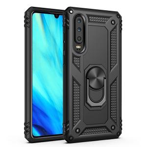 Armor Hybrid Military Case with Ring Kickstand for Samsung Galaxy A20/A30 - Black