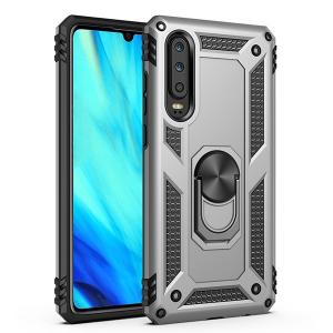 Armor Hybrid Military Case with Ring Kickstand for Samsung Galaxy A20/A30 - Silver