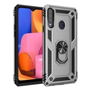 Armor Hybrid Military Case with Ring Kickstand for Samsung Galaxy A10S - Silver