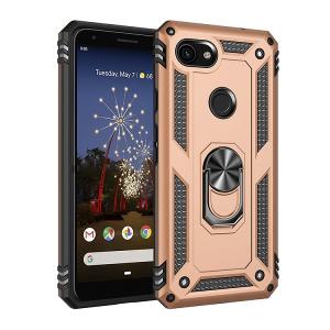 Armor Hybrid Military Case with Ring Kickstand for Google Pixel 3a - Golden