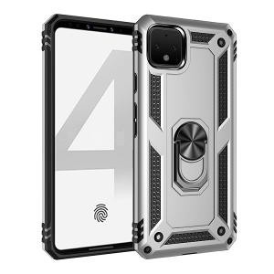 Armor Hybrid Military Case with Ring Kickstand for Google Pixel 4 - Silver