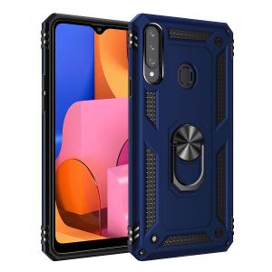 Armor Hybrid Military Case with Ring Kickstand for Samsung Galaxy A20S - Navy Blue