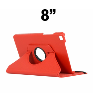 Universal 360 Degree Rotating Case for 8'' inches Tablet - Red