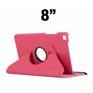 Universal 360 Degree Rotating Case for 8'' inches Tablet - Hot Pink
