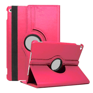 360 Degree Rotating Stand Smart Cover for Apple iPad Air / Air 2/ iPad 5/6 9.7 (2017/2018) - Hot Pink