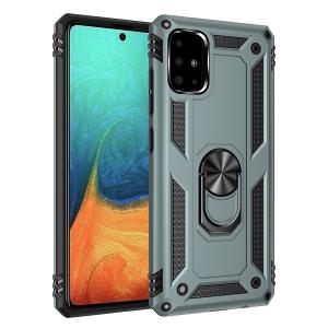 Armor Hybrid Military Case with Ring Kickstand for Samsung Galaxy A50/A50S/A30S - Dark Green