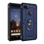 Armor Hybrid Military Case with Ring Kickstand for Google Pixel 3a - Navy Blue