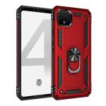 Armor Hybrid Military Case with Ring Kickstand for Google Pixel 4 - Red