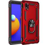 Armor Hybrid Military Case with Ring Kickstand for Samsung Galaxy A01 Core - Red