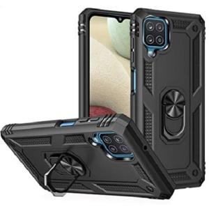 Armor Hybrid Military Case with Ring Kickstand for Samsung Galaxy A22 5G - Black