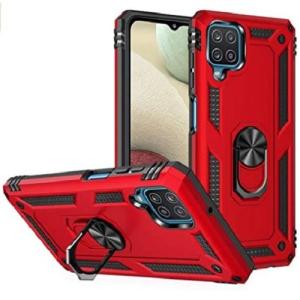 Armor Hybrid Military Case with Ring Kickstand for Samsung Galaxy A22 5G - Red