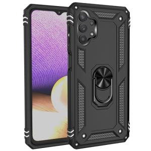 Armor Hybrid Military Case with Ring Kickstand for Samsung Galaxy A13 4G - Black