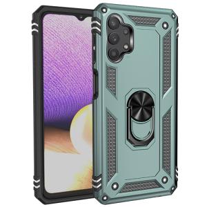 Armor Hybrid Military Case with Ring Kickstand for Samsung Galaxy A72 - Dark Green