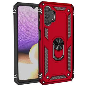 Armor Hybrid Military Case with Ring Kickstand for Samsung Galaxy A13 4G - Red