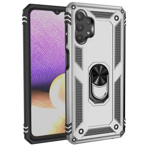 Armor Hybrid Military Case with Ring Kickstand for Samsung Galaxy A13 4G - Silver