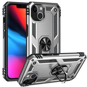 Armor Hybrid Military Case with Ring Kickstand for Apple iPhone 13 / 14 - Silver