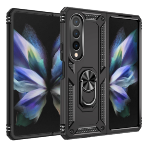 Armor Hybrid Military Case with Ring Kickstand for Samsung Galaxy Z Fold 4 - Black