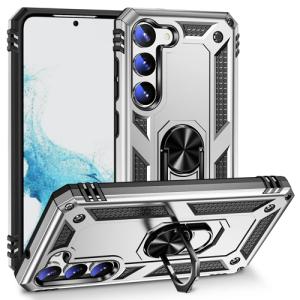 Armor Hybrid Military Case with Ring Kickstand For Samsung Galaxy S23 Plus - Silver