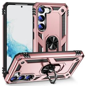 Armor Hybrid Military Case with Ring Kickstand For Samsung Galaxy S23 Plus - Rose Golden