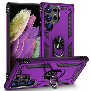 Armor Hybrid Military Case with Ring Kickstand For Samsung Galaxy S23 Ultra - Purple