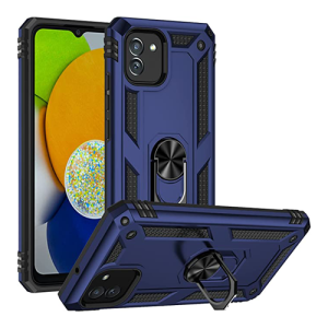 Armor Hybrid Military Case with Ring Kickstand for Samsung Galaxy A03 / A04E - Navy Blue