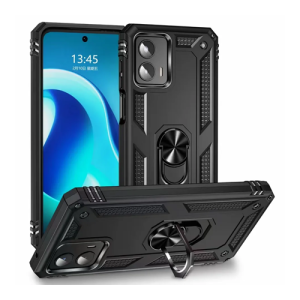 Armor Hybrid Military Case with Ring Kickstand for Moto G Power 5G (2023) - Black