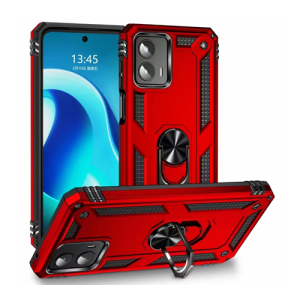 Armor Hybrid Military Case with Ring Kickstand for Moto G Power 5G (2023) - Red