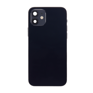 Back Housing With Small Parts Pre-Installed Compatible for iPhone 12 (Premium) - Black
