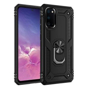 Armor Hybrid Military Case with Ring Kickstand for Samsung Galaxy A02S - Black