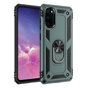 Armor Hybrid Military Case with Ring Kickstand for Samsung Galaxy A02S - Dark Green