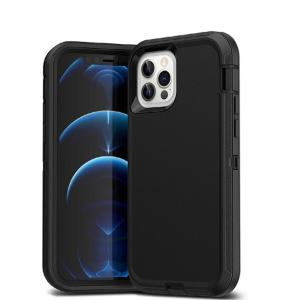 Triple Layer Protection Case & Belt Clip for Apple iPhone 12 Pro Max - Black