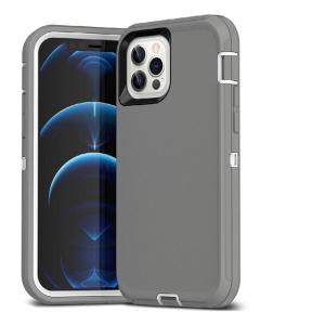 Triple Layer Protection Case & Belt Clip for Apple iPhone 12/12 Pro - Grey