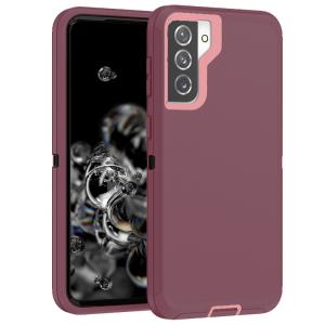 Triple Layer Protection Case & Belt Clip for Samsung Galaxy S21 FE 5G - Wine
