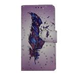Printed Pink White Feather Wallet Case for Apple iPhone 11 Pro