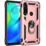 Armor Hybrid Military Case with Ring Kickstand for Moto E (2020) - Rose Golden