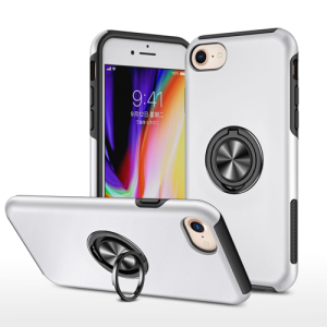 Hybrid Shock Absorbing Case with Kickstand for Apple iPhone SE (2022) / SE (2020) / 6 / 7 / 8 - Silver