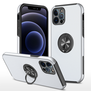 Hybrid Shock Absorbing Case with Kickstand for Apple iPhone 13 Pro - Silver