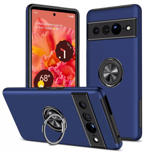 Hybrid Shock Absorbing Case with Kickstand for Google Pixel 7 Pro - Navy Blue
