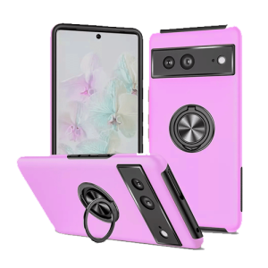 Hybrid Shock Absorbing Case with Kickstand for Google Pixel 7 - Purple