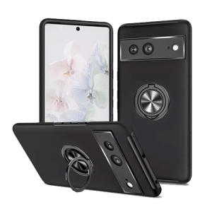 Hybrid Shock Absorbing Case with Kickstand for Google Pixel 7a - Black