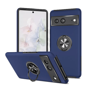 Hybrid Shock Absorbing Case with Kickstand for Google Pixel 7a - Navy Blue