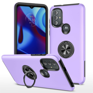 Hybrid Shock Absorbing Case with Kickstand for Moto G Pure / G Power (2022) / G Play (2023) - Purple
